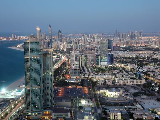 Abu Dhabi skyline.